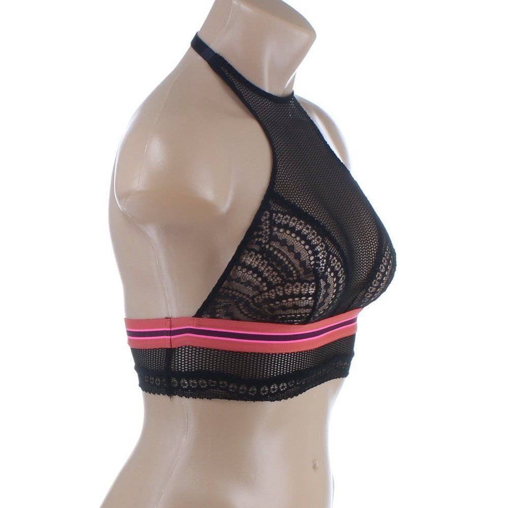 Victoria's Secret Black Mesh Lace High Neck Bralette NWT XS - Picture 3 of 10